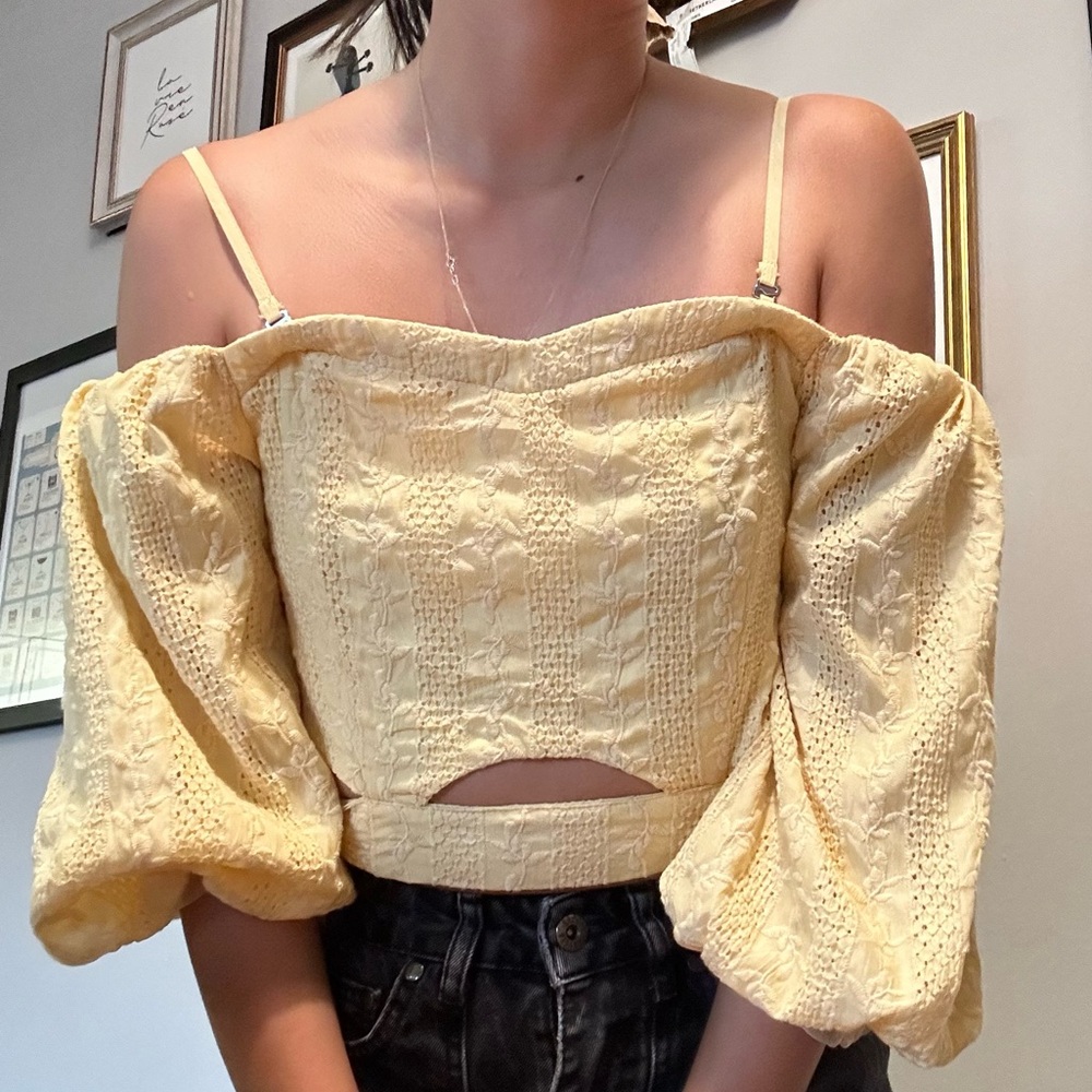 Yellow Puff Sleeve Top